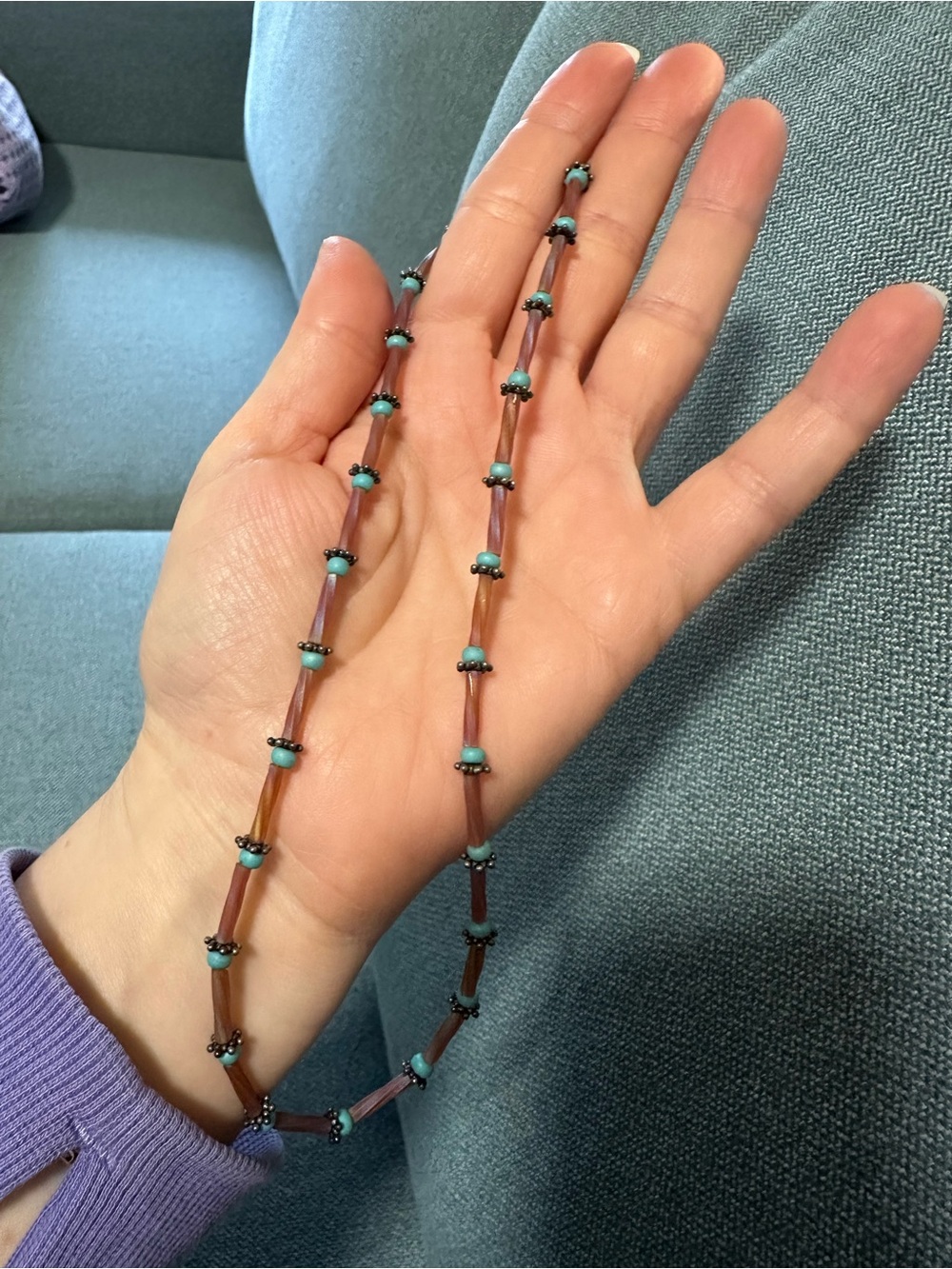 Vintage Sterling Silver Southwestern-style Beaded Choker Necklace